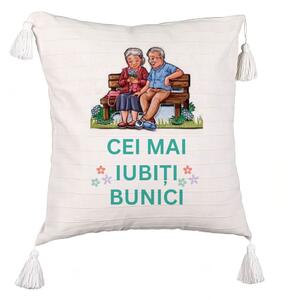 Perna Decorativa cu Franjuri pentru Bunici 9, 45x45 cm, Cu fermoar