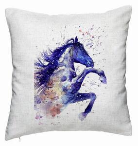 Perna Decorativa, Model Colorful Horse, 40x40 cm, Alb Murdar, Husa Detasabila, Burduf