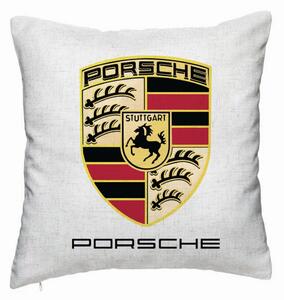 Perna Decorativa, Model Porsche, 40x40 cm, Alb Murdar, Husa Detasabila, Burduf