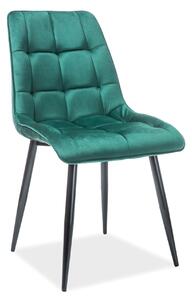 Scaun CHIC verde (țesaturã Bluvel 78) - modern, tapițat, catifea, pentru camera de zi, sufragerie