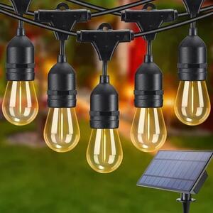 Ghirlanda Solara cu lumina calda, de exterior, diverse lungimi, bec clar, alb cald