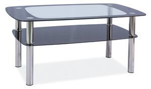 Masuta RAVA C, negru/crom, sticla securizata/metal, 100x60x55 cm