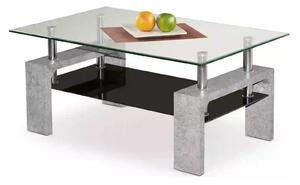 Masuta DIANA INTRO, transparent/gri beton, 100x60x45 cm