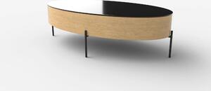 Masuta cafea ZENGA stejar auriu/negru, 120x60x37 cm