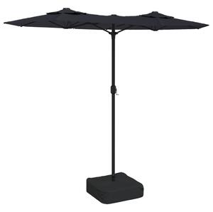 Umbrelă de soare cu două capete, negru, 316x240 cm