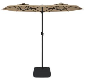 Umbrelă de soare cu două capete, gri taupe, 316x240 cm