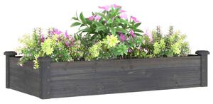 Strat grădină înălțat cu căptușeală gri 120x60x25 cm lemn brad