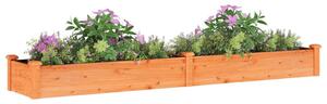 Strat grădină înălțat cu căptușeală maro 240x45x25 cm lemn brad