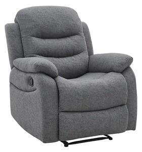 Fotoliu cu recliner NERON, gri/negru, stofa/metal, 72x80/160x101 cm