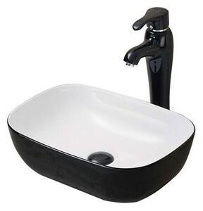 Lavoar pe blat Fluminia, Crius, alb-negru, dreptunghiular, 45.5 x 32 cm