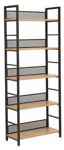 Etajera RAW R5, stejar/negru, PAL laminat/metal, 60x28x154 cm