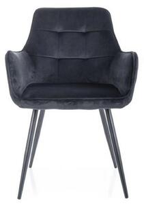 Scaun LEMON, negru, stofa catifelata/metal, 57x47x85 cm