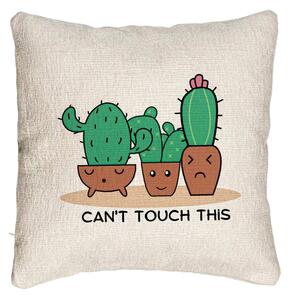 Perna Decorativa Canapea, Model Cactus Can't Touch This, 40x40 cm, Cu fermoar