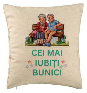 Perna Decorativa pentru Bunici 9, 40x40 cm, Bej, Husa Detasabila, Burduf