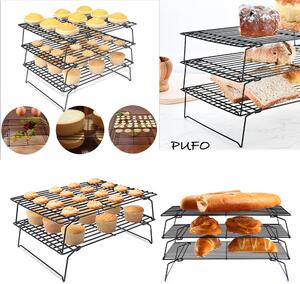 Suport metalic cu picioare pentru bucatarie ideal la racire prajituri, gogosi, blat de tort, biscuiti, fursecuri, model etajabil, 40 x 25 cm