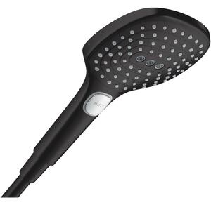 Para de dus, Hansgrohe, Raindance Select E 120, 3 jeturi, negru mat