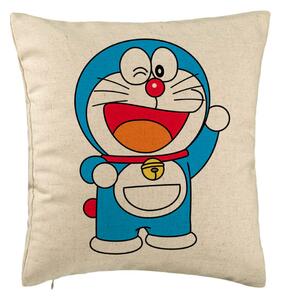 Perna Decorativa, Model copii Doraemon, 40x40 cm, Bej, Husa Detasabila, Burduf