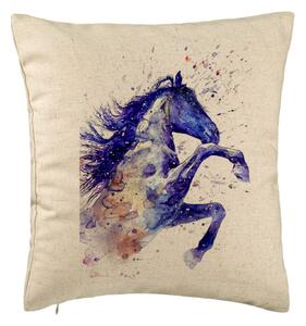 Perna Decorativa, Model Colorful Horse, 40x40 cm, Bej, Husa Detasabila, Burduf