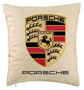 Perna Decorativa, Model Porsche, 40x40 cm, Bej, Husa Detasabila, Burduf