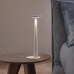Karman Lampă de masă reîncărcabilă cu LED Papiria, alb mat, CCT, reglabil, Alb, Camera de zi / sufragerie, Aluminiu, Design