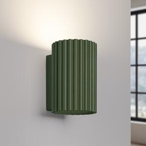 SOLLUX LIGHTING Aplică ALORA, înălțime 10 cm, verde măslin, metal, 1 x GU10, reglabil, Verde, Camera de zi / sufragerie, Aluminiu, Perete rotund