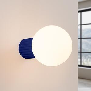 SOLLUX LIGHTING Aplică ORBI, albastru ultramarin, sticlă/metal, Ø 12 cm, IP44, G9, reglabil, Albastru, Baie, Aluminiu, glob