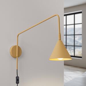 SOLLUX LIGHTING Aplică de perete LYS, auriu, Ø 14 cm, metal, ștecher, E14, Auriu / Alamă, Camera de zi / sufragerie, Metal, Scandinavă, Perete rotund