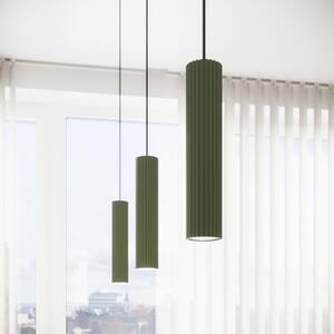 SOLLUX LIGHTING Lampă suspendată ALORA, verde măslin, Ø 8 cm, metal, GU10, reglabil, Verde, Camera de zi / sufragerie, Aluminiu
