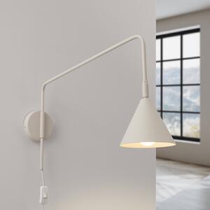 SOLLUX LIGHTING Aplică de perete LYS, bej, Ø 14 cm, metal, ștecher, E14, Bej, Camera de zi / sufragerie, Metal, Scandinavă, Perete rotund