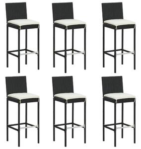 Set mobilier bar de exterior cu perne crem, 7 piese, poliratan