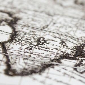 DUBLEZ | Tablou harta lumii istorice 1689 - Gravură pe lemn