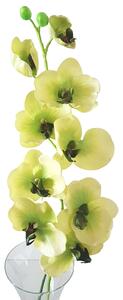 Orhidee artificială de lux x9 verde 95cm silicon, cauciuc, flori artificiale