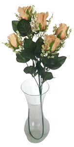 Buchet de trandafiri x6 78cm flori artificiale bej