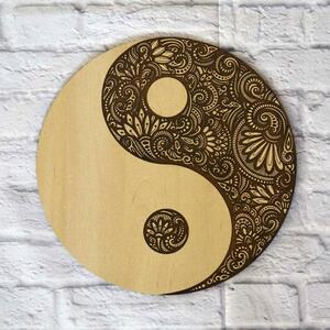 DUBLEZ | Mandala lemn vindecătoare - Yin Yang