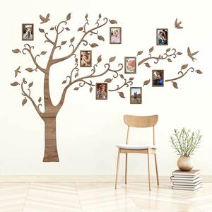 DUBLEZ | Arbore genealogic din lemn cu rame foto pentru perete