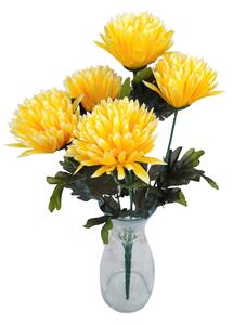 Crizanteme buchet x5 galben 50cm flori artificiale - Cel mai bun preț