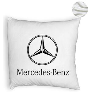 Perna Decorativa Fluffy, Model Mercedes, 40x40 cm, Alba, Husa Detasabila, Burduf