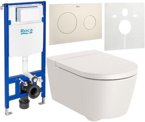 Set vas WC Roca Inspira A346527650, cadru încastrat Roca Duplo One A890070020, A80152265B, A89018920B, A890063000