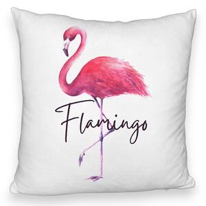 Perna Decorativa Fluffy, Model Flamingo, 40x40 cm, Alba, Husa Detasabila, Burduf