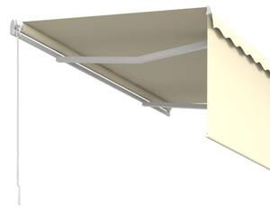 Copertină retractabilă manual cu stor, crem, 3x2,5 m