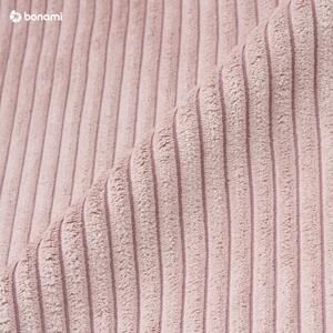 Taburet roz deschis cu tapițerie din catifea reiată Nihad – Bobochic Paris