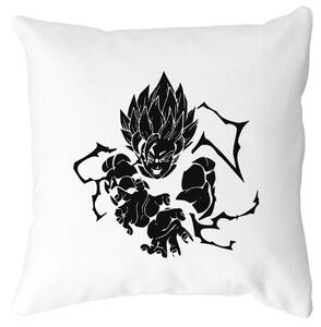 Perna Decorativa cu Dragonball Goku Black, 40x40 cm, Alba, Mata, Husa Detasabila, Burduf