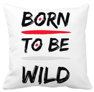Perna Decorativa, Born to Be Wild, 40x40 cm, Alba, Mata, Husa Detasabila, Burduf