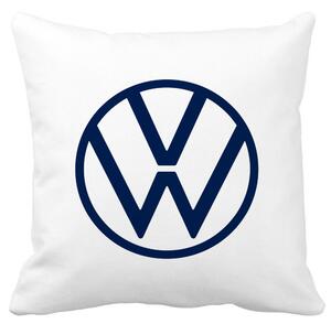 Perna Decorativa Patrata Volkswagen, 40x40 cm, Alba, Mata, Husa Detasabila, Burduf