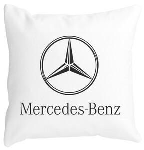 Perna Decorativa Patrata Mercedes, 40x40 cm, Alba, Mata, Husa Detasabila, Burduf