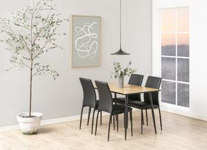 Scaun DEMINA piele ecologică neagră - modern pentru salon / sufragerie/ bucătărie / birou