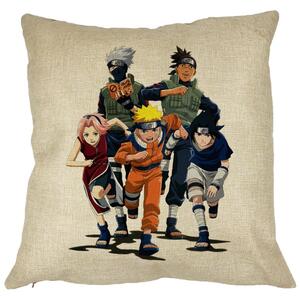 Perna Decorativa cu Naruto team, 40x40 cm, Husa Detasabila, Burduf