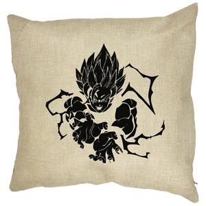 Perna Decorativa cu Dragonball Goku Black, 40x40 cm, Husa Detasabila, Burduf