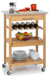Klarstein Vermont, cărucior de servire, cărucior de bucătărie, 5 niveluri, lemn, oțel inoxidabil, mobil
