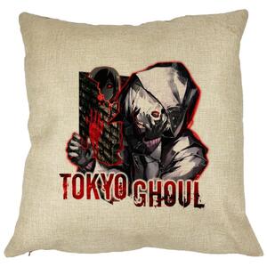 Perna Decorativa cu Tokyo Ghoul, 40x40 cm, Husa Detasabila, Burduf